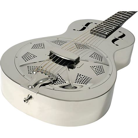 Recording King RM 993 Metal Body Parlor Resonator Guitar Nickel Plated