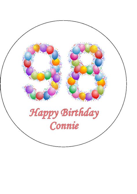 98th Birthday Balloons Edible Icing Cake Topper – the caker online