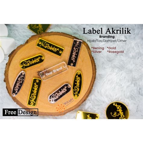 Jual Label Akrilik Hijab Baju Gamis Pakaian Dompet Tas Custom Label