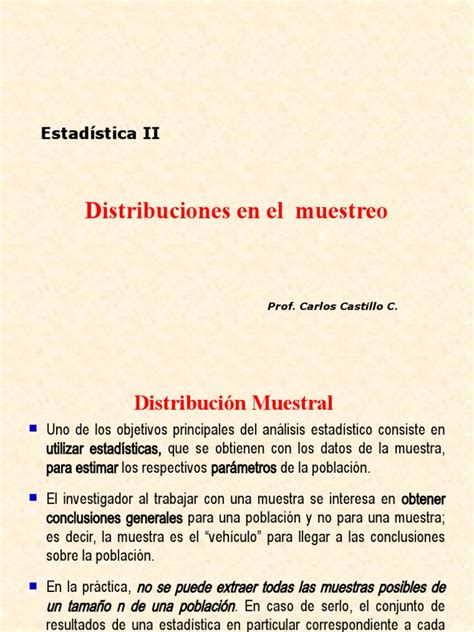 Distribuciones En El Muestreo Pdf Muestreo Estadísticas Estadística