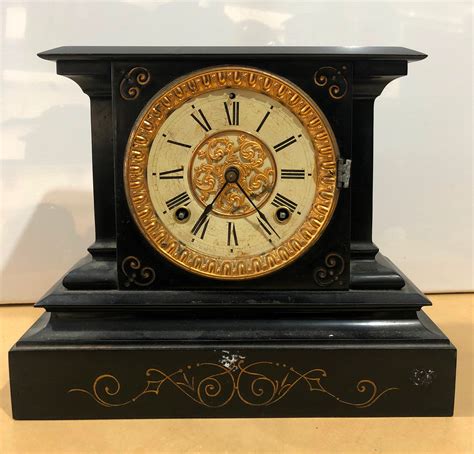 Antique Ansonia Cast Iron Mantle Clock Br