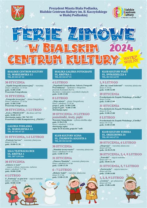 Ferie Zimowe W Bialskim Centrum Kultury Bck Bialskie Centrum