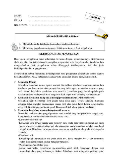 Solution Lkpd Ketidakpastian Dalam Pengukuran Studypool