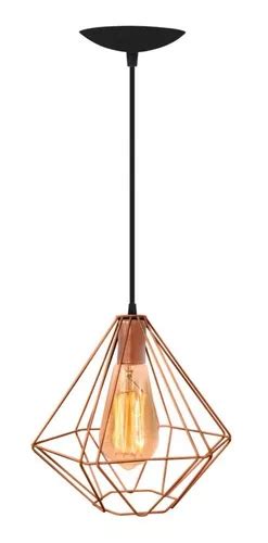 Lustre Pendente Aramado Diamante Grande Cobre Elegante Parcelamento