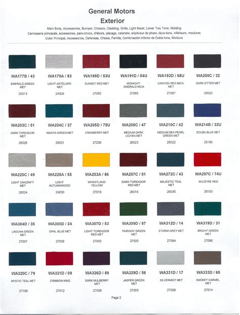 Gm Paint Colors Chart Porn Sex Picture