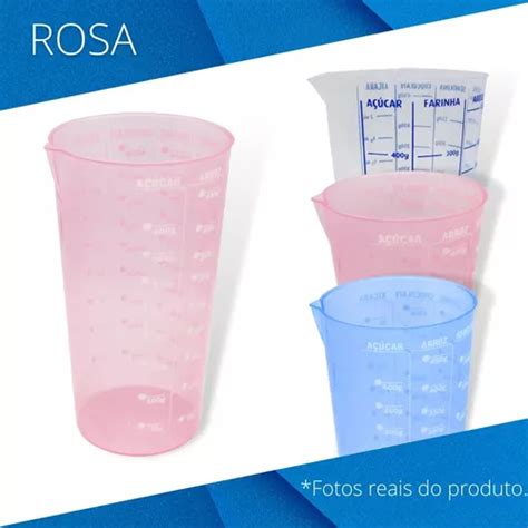 Copo Plastico Medidor Dosador Receitas Graduado 500 Ml Cor Rosa Frete