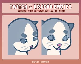 Cat Emote Pack For Twitch Discord Youtube High Quality Etsy