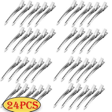 Dicasser 24 Packs Duck Bill Clips Bantoye 3 5 Inches Rustproof Metal Alligator Curl Clips For