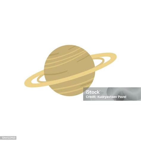 Ilustración De Planeta Saturno Con Anillos De Gas Ilustración Vectorial Plana Aislada Sobre