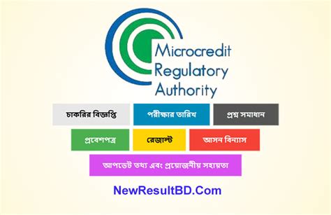 Microcredit Regulatory Authority Mra Exam Result 2023