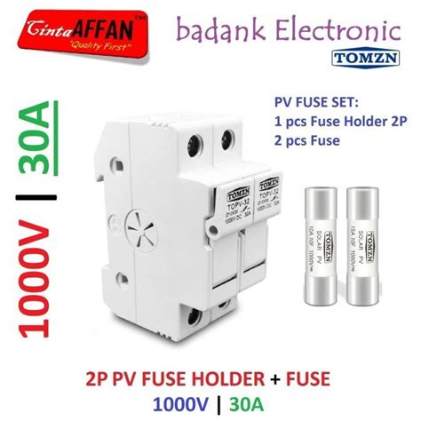 Jual 30A PV DC Fuse Holder 2P With Fuse 30 A 1000V Solar Cell Panel