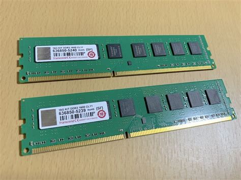 Yahooオークション Transcend Ddr3 1600 Pc3 12800 Cl11 8gbx2枚 計