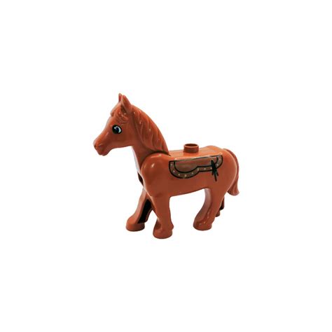 Lego Dark Orange Duplo Horse With Movable Head With Saddle Brick Owl