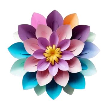 Three Dimensional D Paper Cut Style Flower Blooming Decorative Pattern