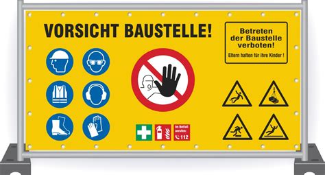 Baustellenbanner Vorsicht Baustelle Sicherheit