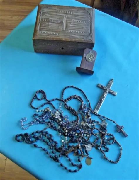 Ancien Lot Chapelet Croix M Daille Divinatoire Christ Religion