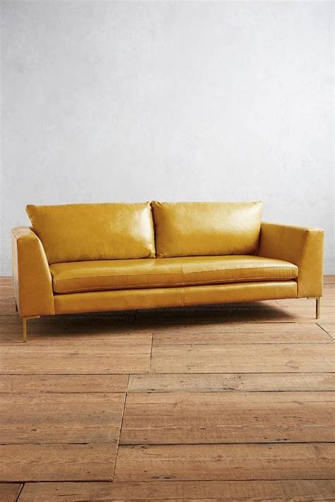 Mustard Yellow Sofa Leather | Baci Living Room