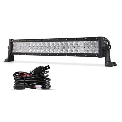 Auxbeam 22 Inch 120w Cree Led Spot Flood Light Bar With Wiring Harness Trs Adventure And Off