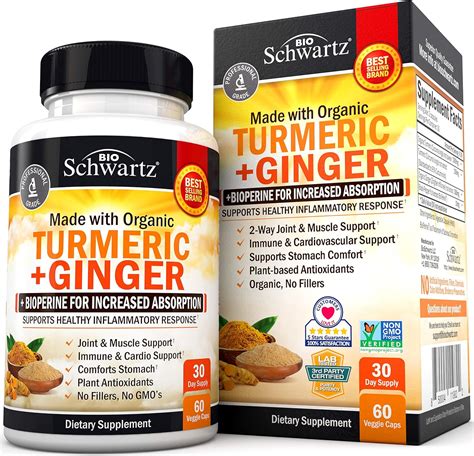 Organic Turmeric Curcumin And Ginger 95 Curcuminoids With