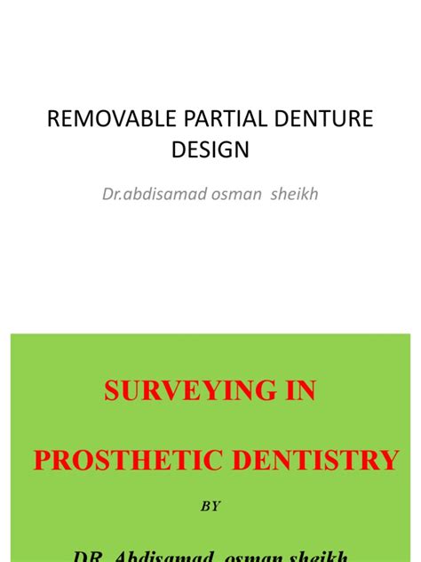 5-Removable Partial Denture Design | Download Free PDF | Dentures | Dentistry Branches