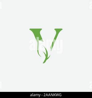 Vector Green Alphabet Eco Logo With Leaves Green Eco Alphabet Vector