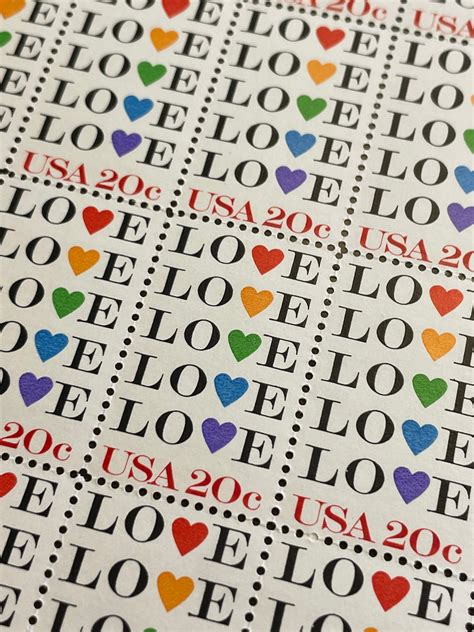 Vintage Love With Hearts Unused Postage Stamps Lot Of 20 Etsy