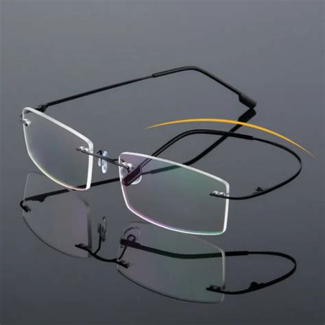 Ultra light Metal Rimless Eyeglasses Men Women Multi Color Flexiable ...