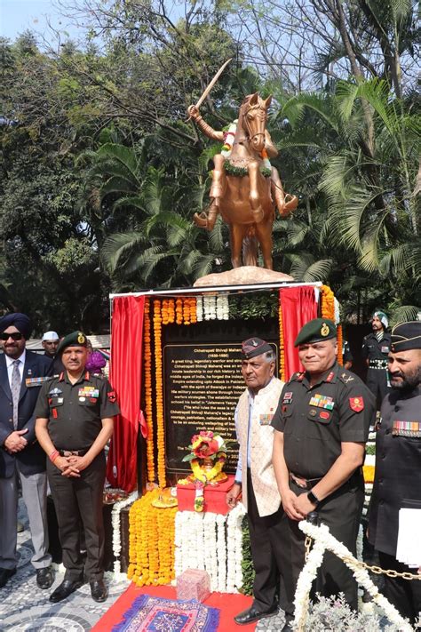 Pune Army Commander Unveils Majestic Statue Of Chhatrapati Shivaji