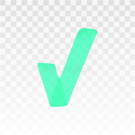 Cyan Highlighter Check Mark Isolated On Transparent Background Marker