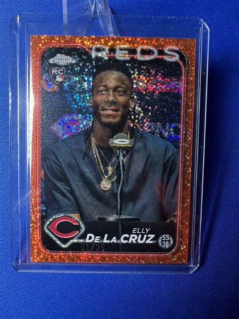 Topps Chrome Elly De La Cruz Rc Variation Orange Speckle Refractor