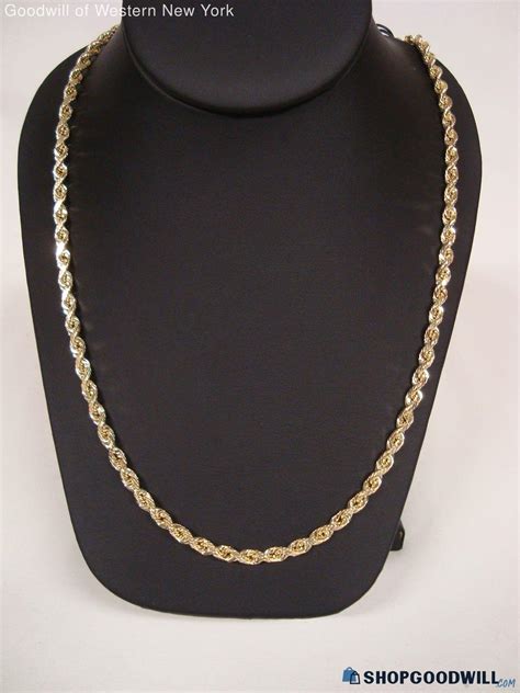 Kt Yellow Gold Diamond Cut Rope Chain Shopgoodwill