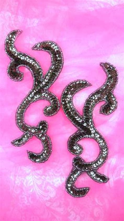 Designer Sequin Appliques Mirror Pair