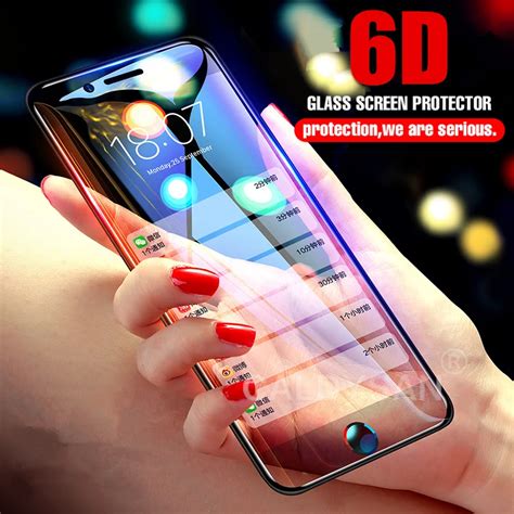 6d Curved Tempered Glass For Iphone 8 6 6s 7 Plus Screen Protector Glass For Iphone X 10 6 6s 7