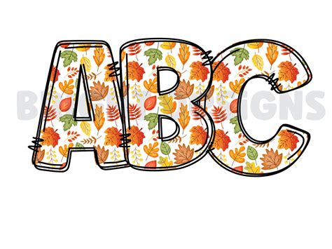 Fall Autumn Clipart Letters 300dpi Transparent Png. 5 Styles - Etsy