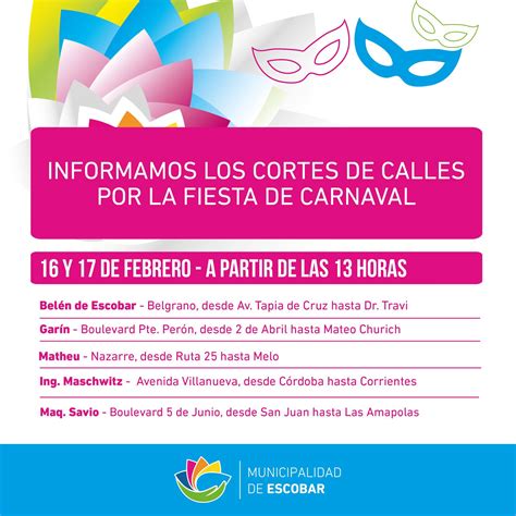 INFORMAMOS LOS CORTES DE CALLES... - Municipalidad de Escobar