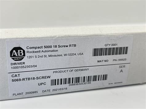 New Allen Bradley Rtb Screw A Compact Screw Rtb Factory