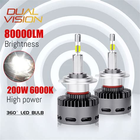 H7 LED 360 80000LM H4 Car Headlight Canbus 200W LED H11 H1 H8 H9 9005