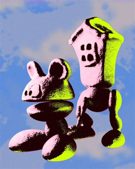 An Image Of A Cartoon Character Floating In The Air With A House On It