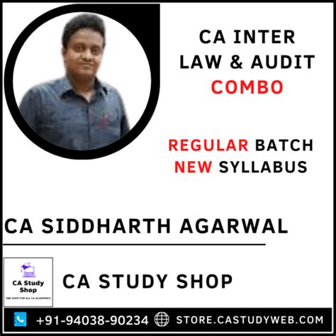 Ca Inter New Syllabus Law Audit Regular Batch Combo By Ca Siddharth