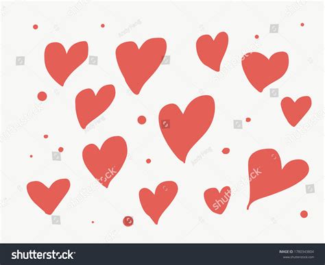 Set Heart Shape Illustration Hand Drawing Stock Vector Royalty Free