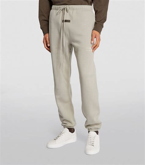 Mens Fear Of God Essentials Grey Drawstring Sweatpants Harrods Uk