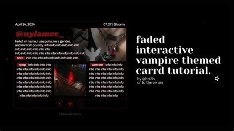 Faded Interactive Vampire Themed Carrd Tutorial Cr To The Owner YouTube