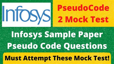 Infosys Mock Test Paper Infosys PseudoCode Mock Test With Solutions