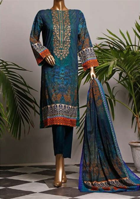 Bin Saeed Festive 3 Pieces Embroidered Lawn Suit Db12552 Lawn Suits