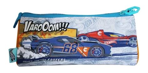 Estuche Escolar Piramide Hot Wheels Original Cartuchera Cuotas sin interés