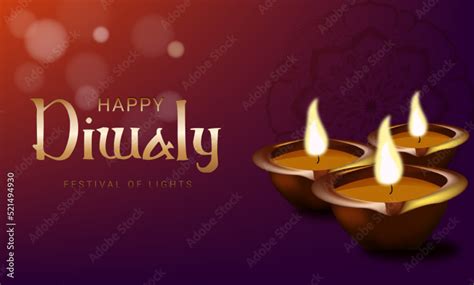 Realistic diwali background with realistic candles Stock Vector | Adobe ...