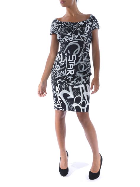 Short Dresses Moschino GRAFFITI PRINT SHEATH DRESS 04495462A1555