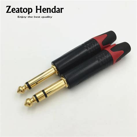 Conector de Audio estéreo Mono de latón 6 35mm 10 piezas 2 y 3 polos