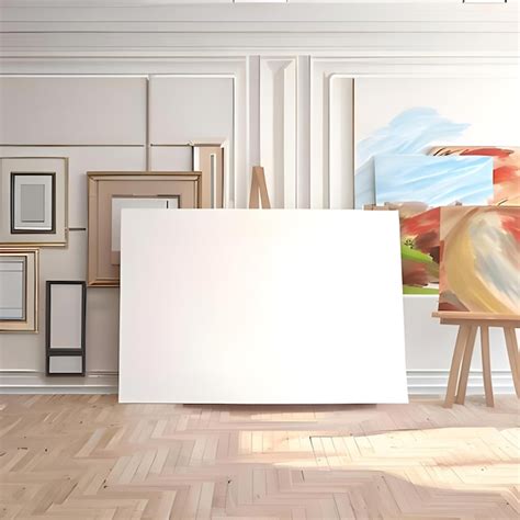 Premium AI Image | white canvas mockup on room