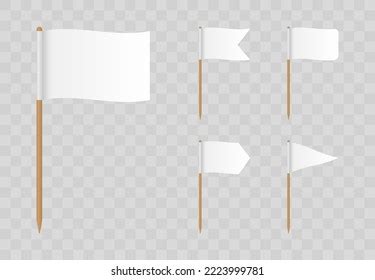 Realistic Toothpick Flags White Banners Various Stock Vector Royalty